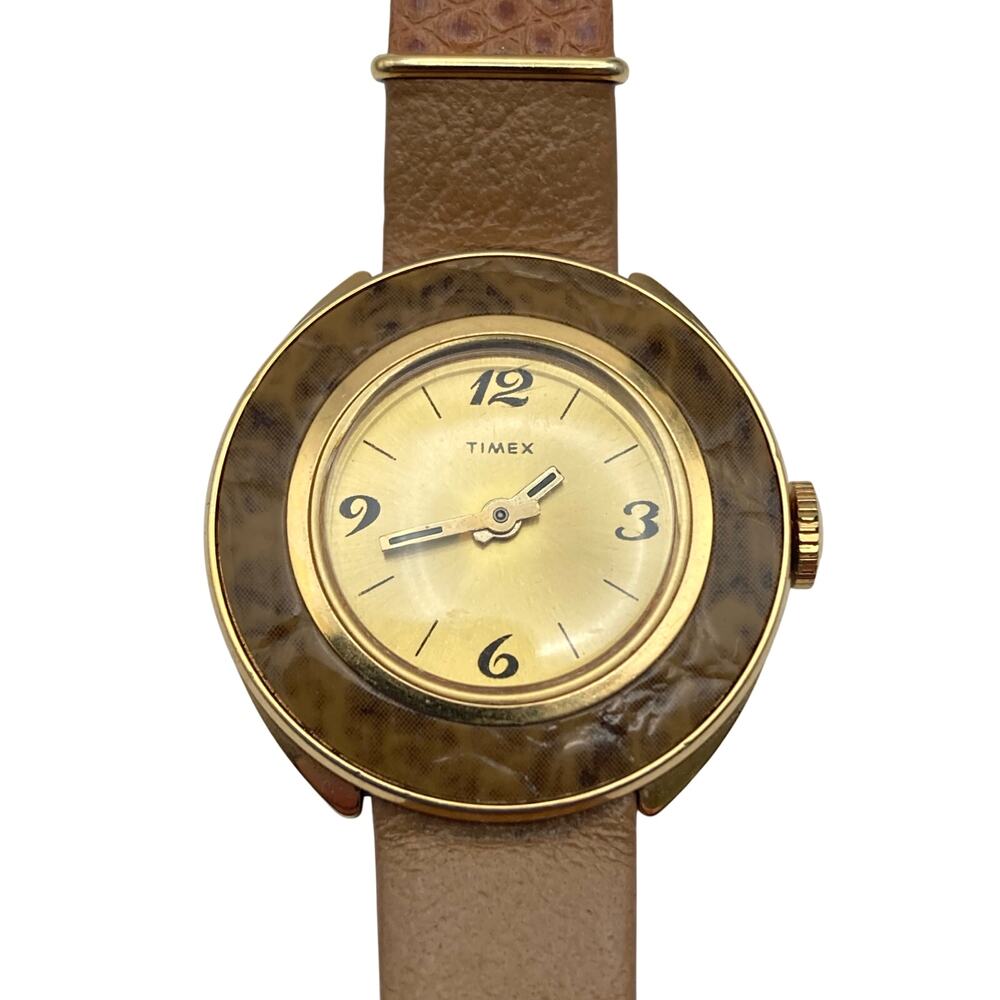 VTG Timex Mechanical Wind Up Women's Watch 28mm -  Adjustable Leather - WORKS